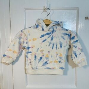Crewcuts Baby Hoodie 100% French Terry Cotton Ivory Blue Pink Tie Dye / Size XXS